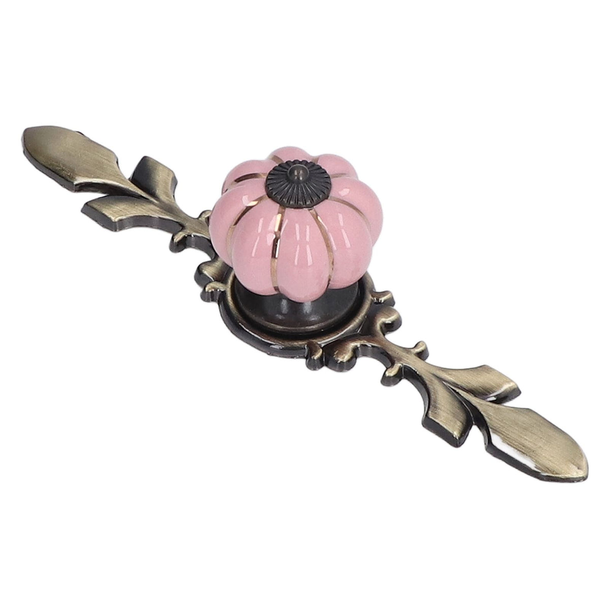 2pcs/set Hand Painted Pumpkin Drawer Knobs Chinese Pastoral Style Ceramic Cabinet HandlePink