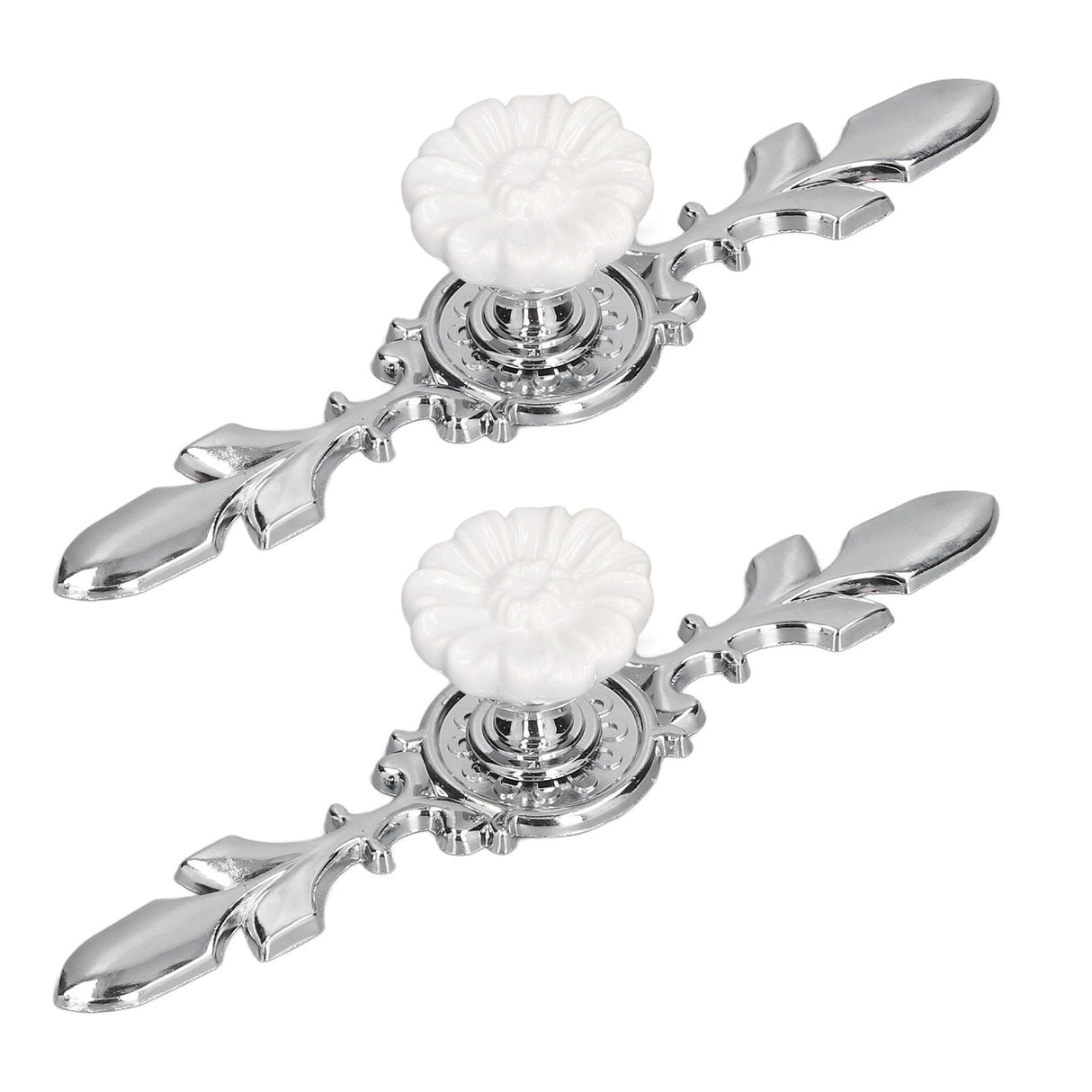 2 Set Drawer Knobs Pull Handles Ceramics Cabinet Cupboard Door Decorative Knobs with Plate for Kitchen Bathroom Office1088D Magnolia