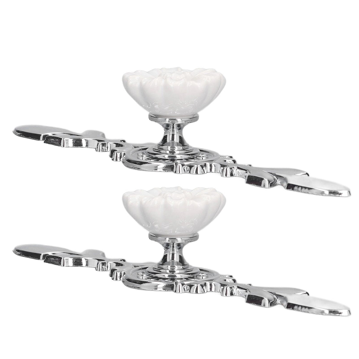 2 Set Drawer Knobs Pull Handles Ceramics Cabinet Cupboard Door Decorative Knobs with Plate for Kitchen Bathroom Office1088D Magnolia