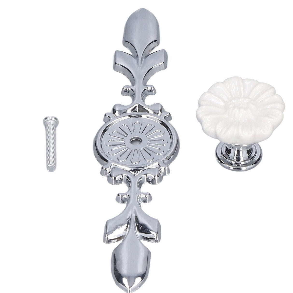 2 Set Drawer Knobs Pull Handles Ceramics Cabinet Cupboard Door Decorative Knobs with Plate for Kitchen Bathroom Office1088D Magnolia