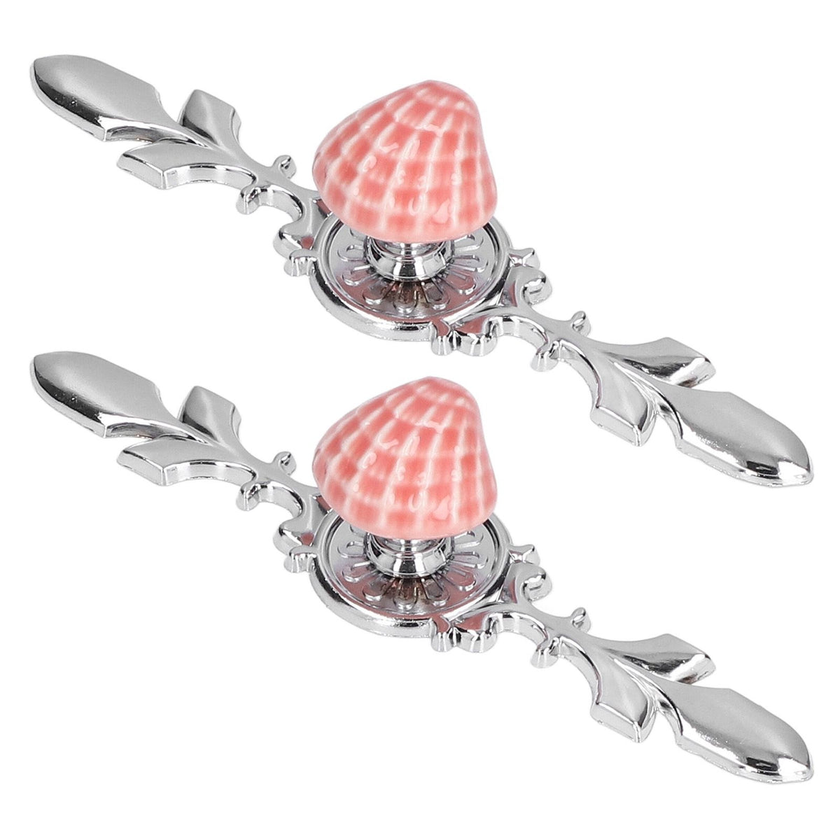 2 Set Drawer Knobs Pull Handles Ceramics Cabinet Decorative Knobs with Plate for Kitchen Bathroom Office Decoration1088D Shell