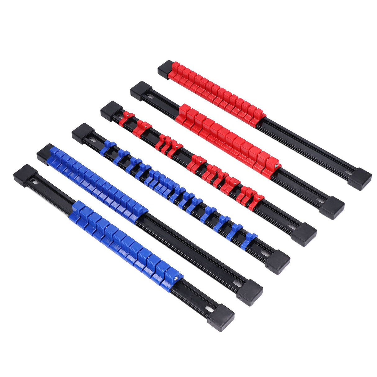 6pcs Socket Organizer Tray Multipurpose ABS 1/4in 3/8in 1/2in Auto Repairing Tools