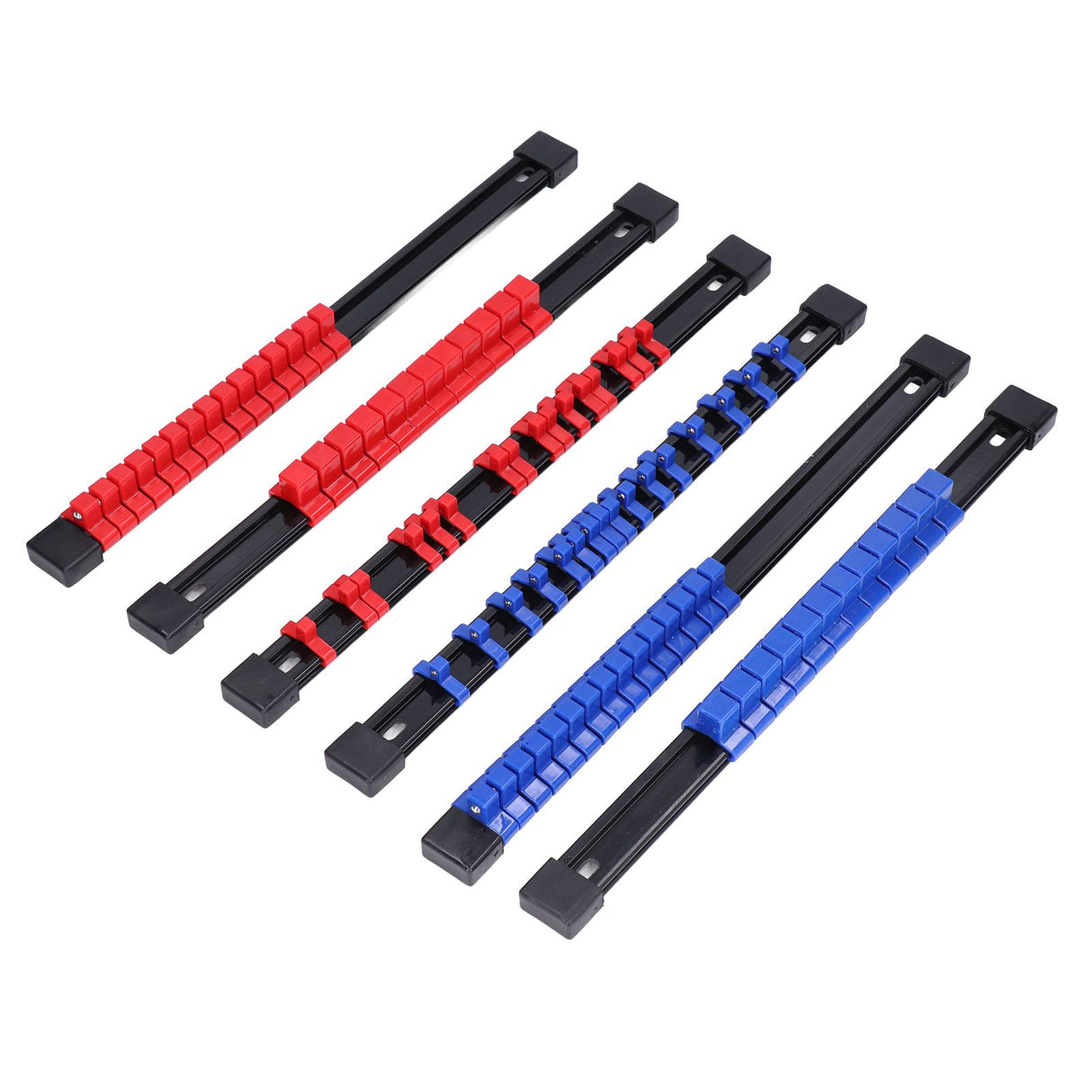 6pcs Socket Organizer Tray Multipurpose ABS 1/4in 3/8in 1/2in Auto Repairing Tools