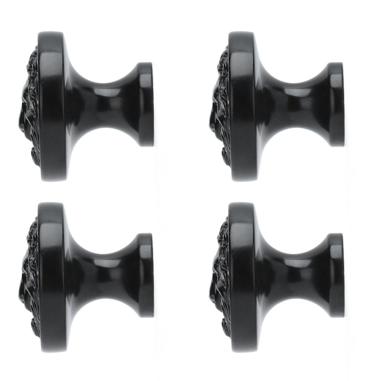 4Set Lion Head Zinc Alloy Cabinet Door Handle Modern Antique Cartoon Solid Drawer Pull Circular Single Hole Buckle Hand399 Lion Head Black