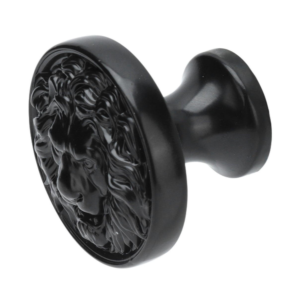 4Set Lion Head Zinc Alloy Cabinet Door Handle Modern Antique Cartoon Solid Drawer Pull Circular Single Hole Buckle Hand399 Lion Head Black