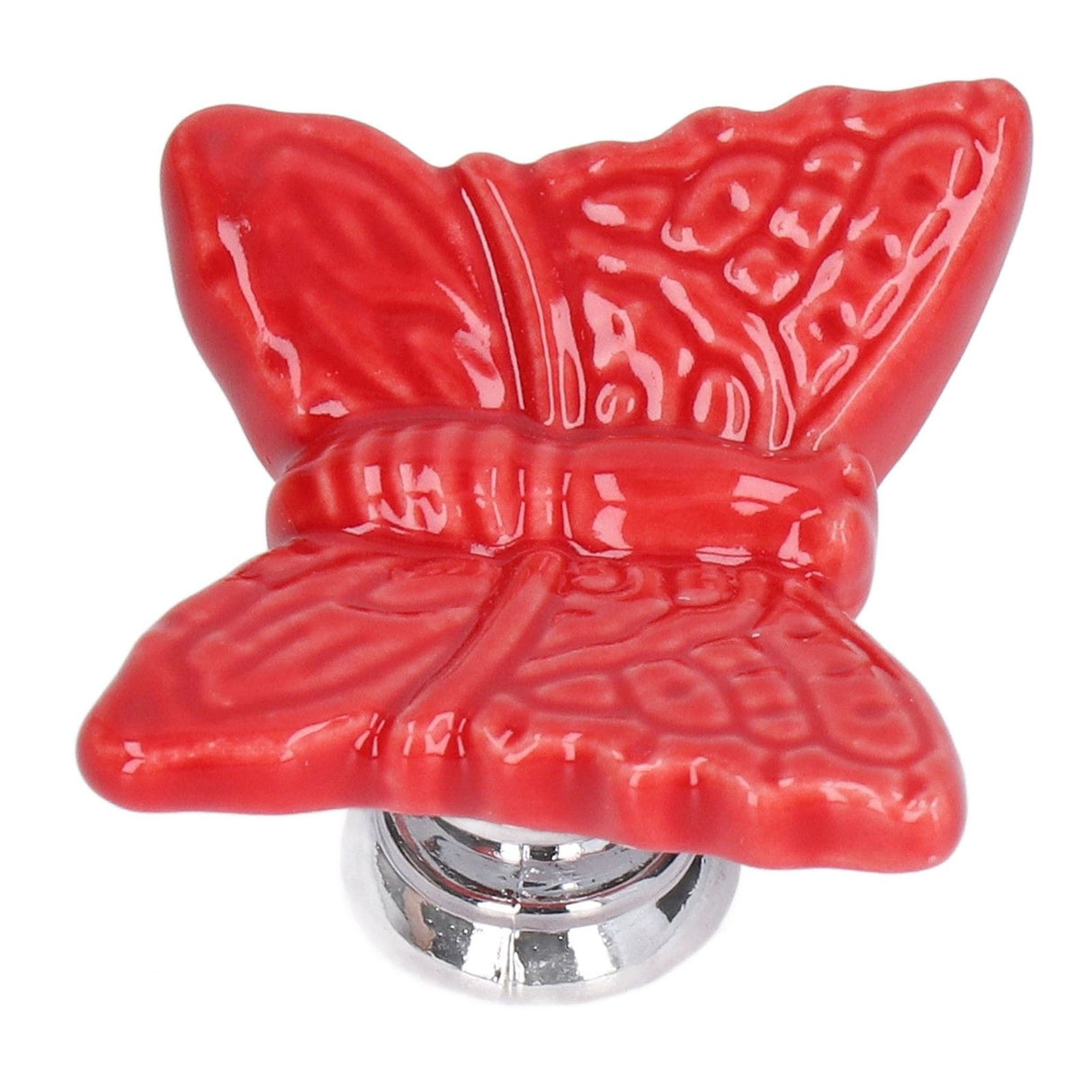 2Set Drawer Pull Knob Zinc Alloy Cabinet Wardrobe Closet Knob for Kitchen Furniture Decoration1077D Red Butterfly
