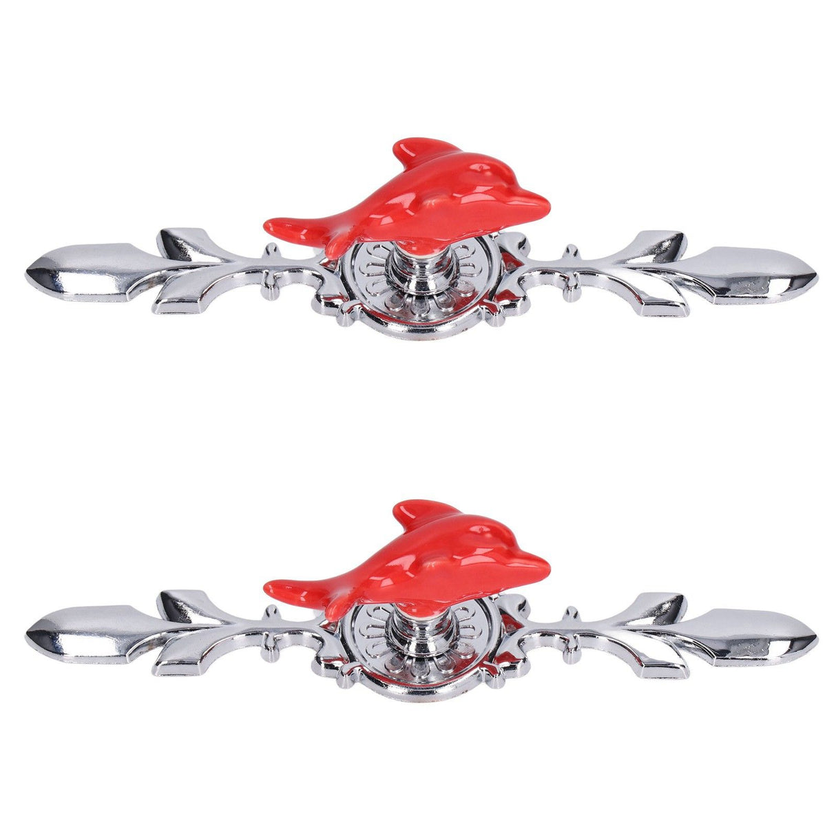 2Set Drawer Pull Knob Zinc Alloy Cabinet Wardrobe Closet Knob for Kitchen Furniture Decoration1077D Red Dolphin