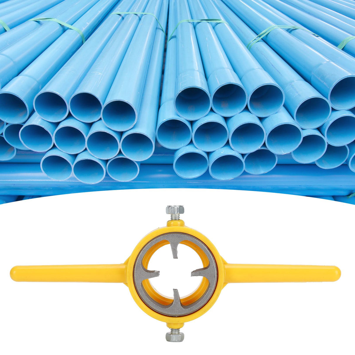Pipe Threader 60 Degree Durable Manual Pipe Threading Kit with 3 Different Sizes Molds Shells for PVC NPT Plastic Pipes
