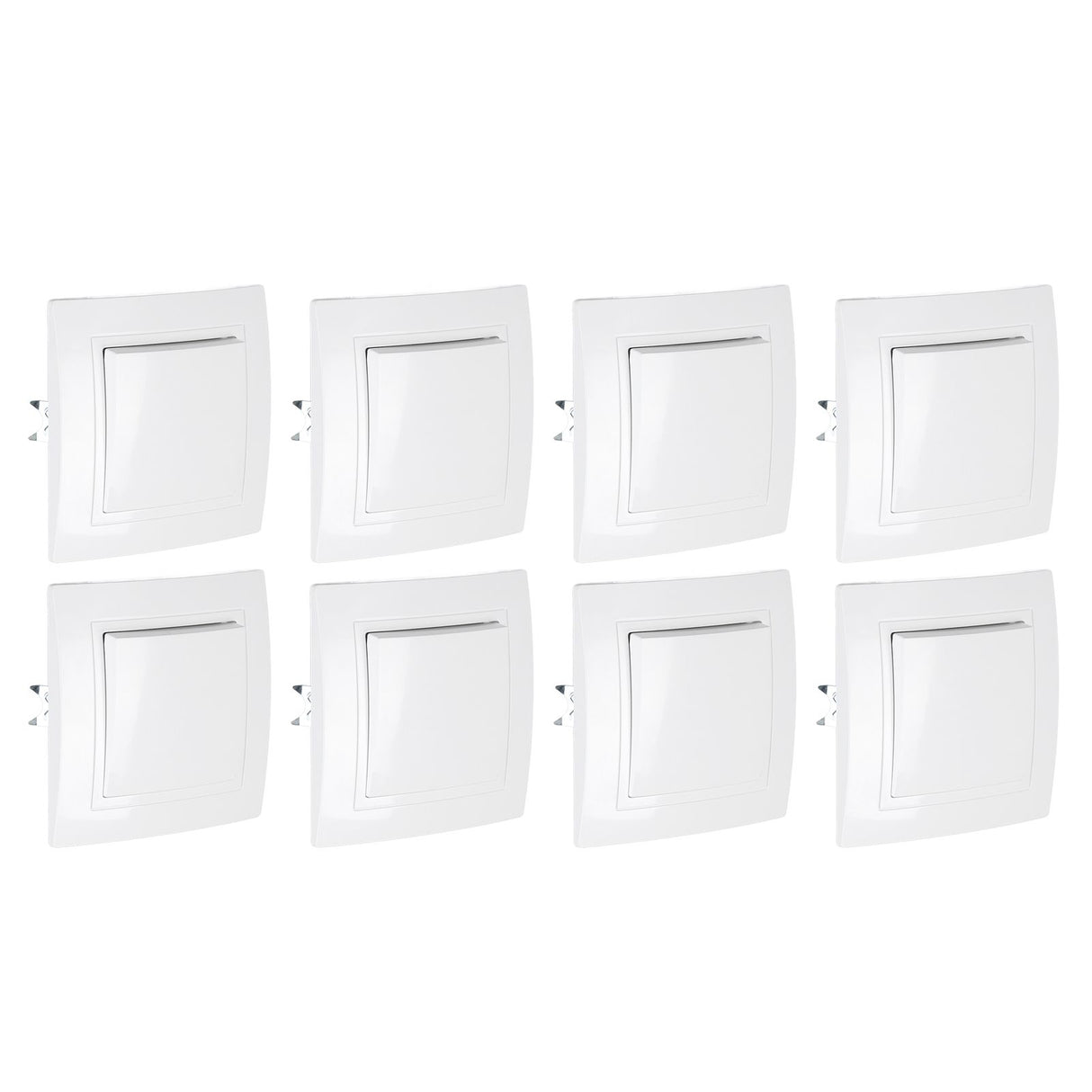 8Pcs Single Pole Light Switch 10A/250V Wall Decorative Paddle Rocker Switch European Regulations for House Use