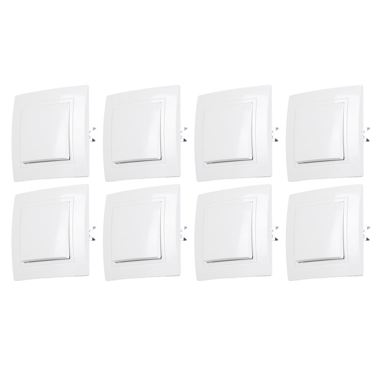8Pcs Single Pole Light Switch 10A/250V Wall Decorative Paddle Rocker Switch European Regulations for House Use