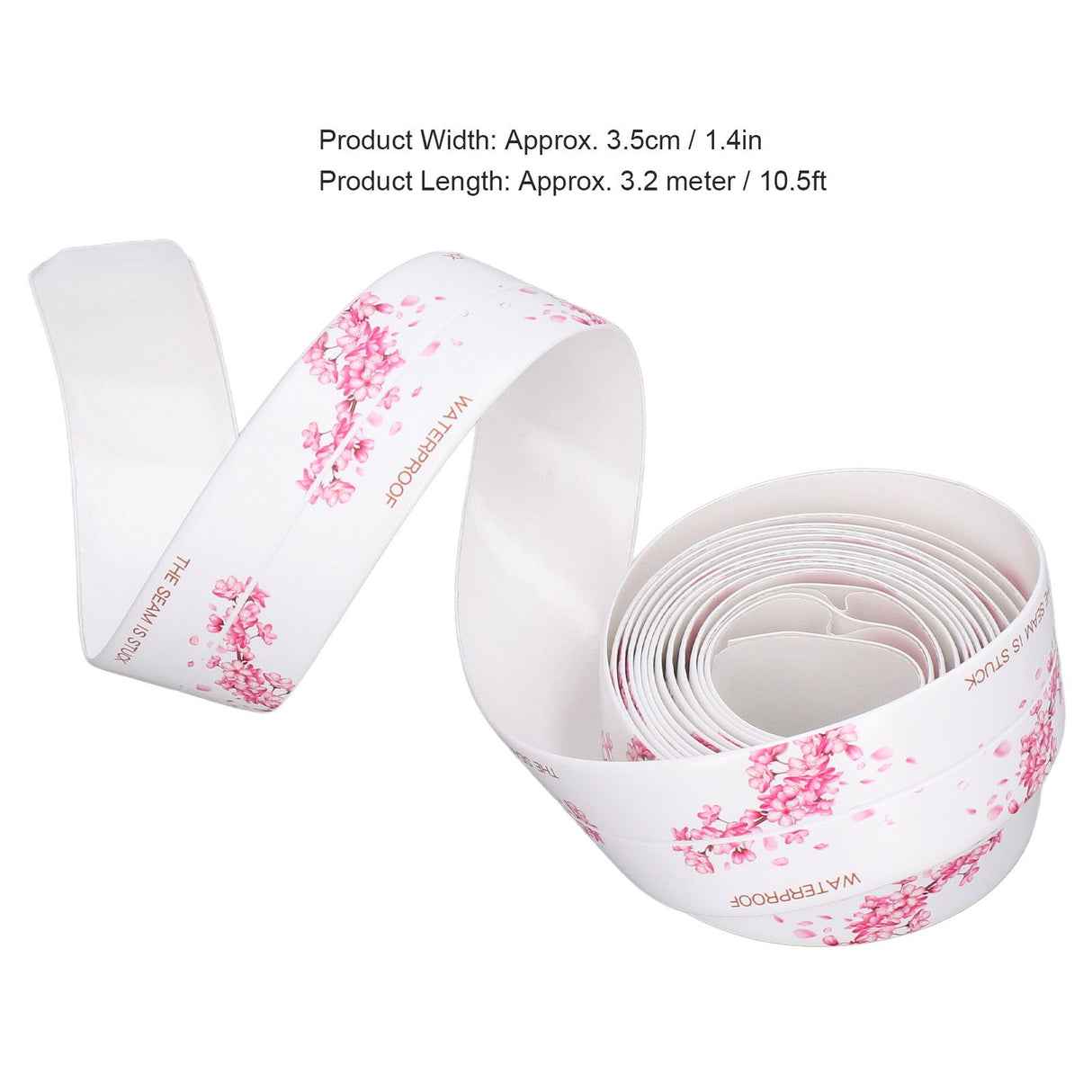 2Pcs Waterproof Tape Self Adhesive PVC Sealing Caulking Strip for Kitchen Bathroom 3.2 Meter