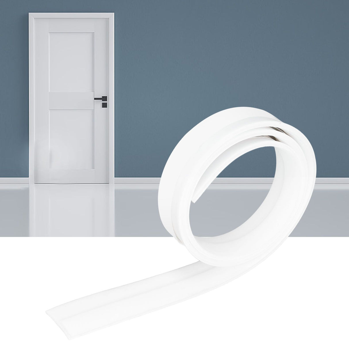 Door Soundproofing 28mm/1.1in Round Hole Silicone Protective Durable Replaceable Lightweight Sealer Strip for RoomWhite
