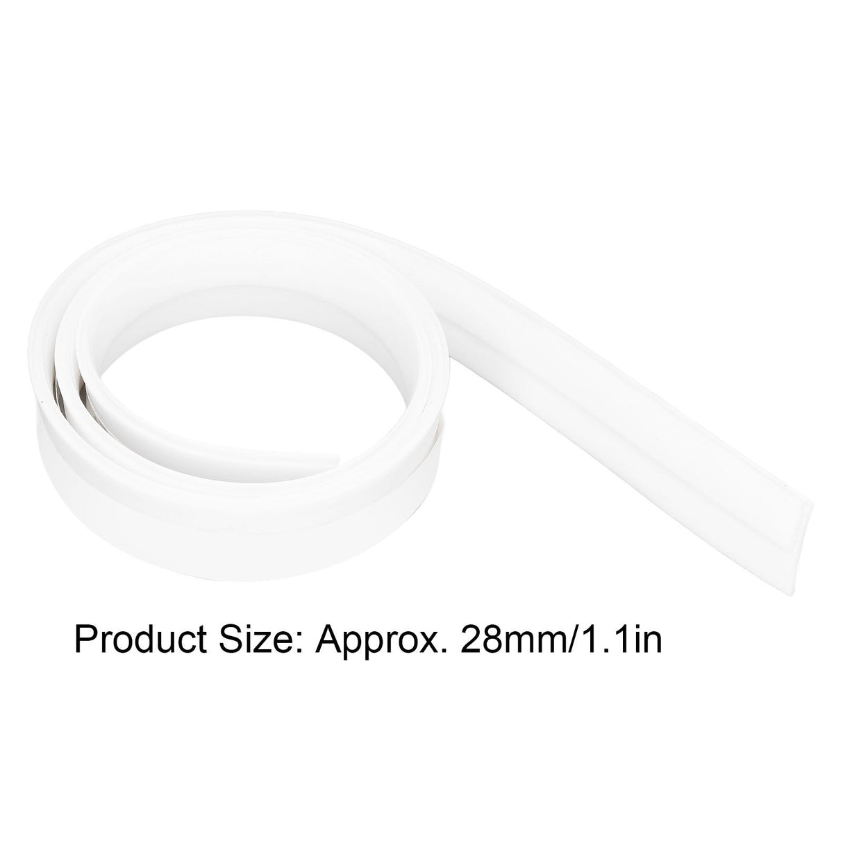 Door Soundproofing 28mm/1.1in Round Hole Silicone Protective Durable Replaceable Lightweight Sealer Strip for RoomWhite