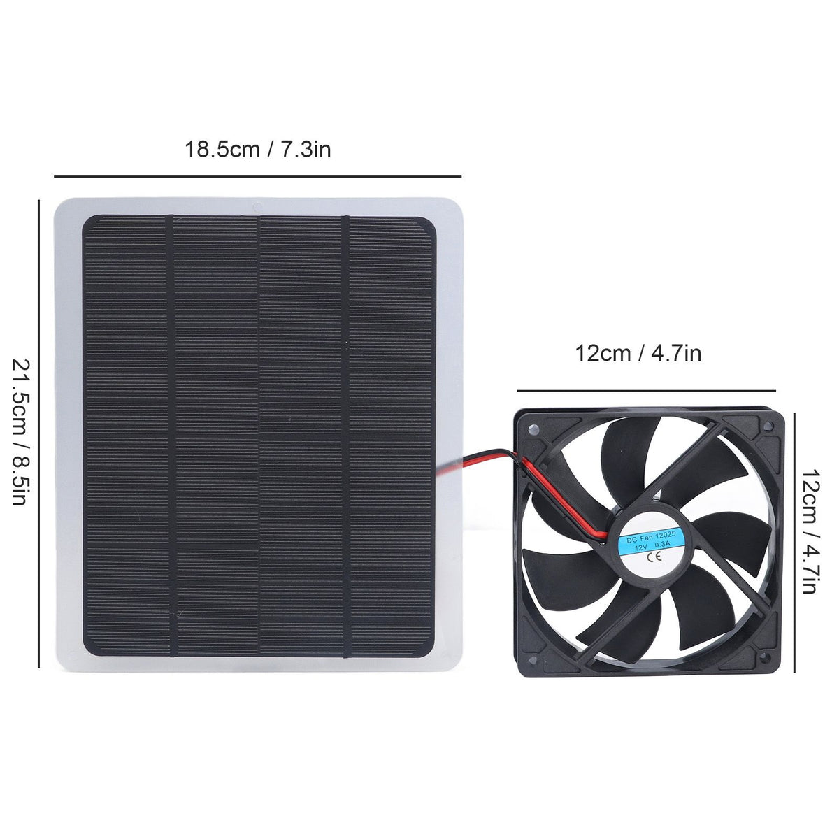 Solar Fan 10W 12V Effective Deodorization Energy Saving Portable USB Solar Exhaust Fan for Pet Houses RV Greenhouses