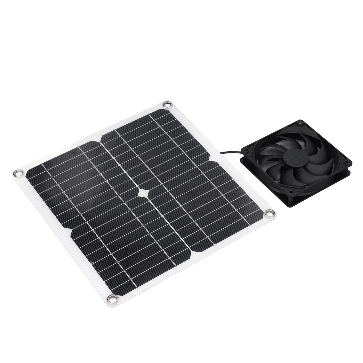 12W Solar Panel Fan Kit USB Solar Powered Fan for Greenhouses Sheds Pet Houses Mobile Phone Charging