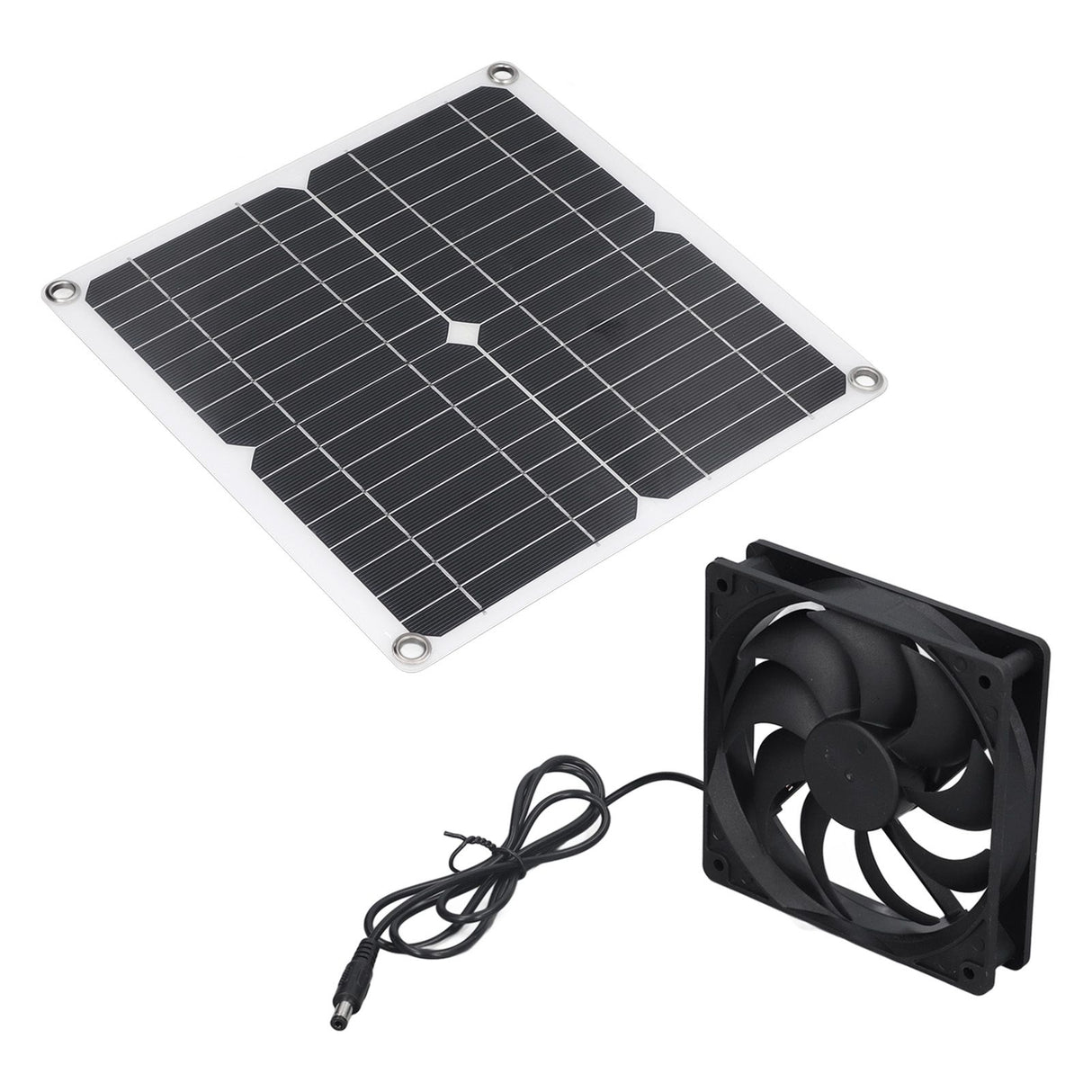 12W Solar Panel Fan Kit USB Solar Powered Fan for Greenhouses Sheds Pet Houses Mobile Phone Charging