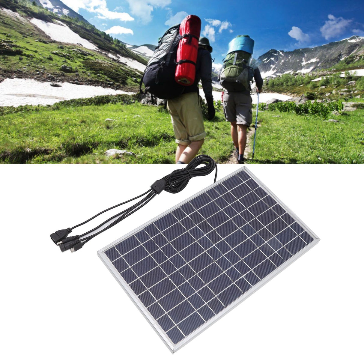 8V 15W Solar Panel High Efficiency Solar Charging Panel Outdoor Battery Charger for Household Car Boat