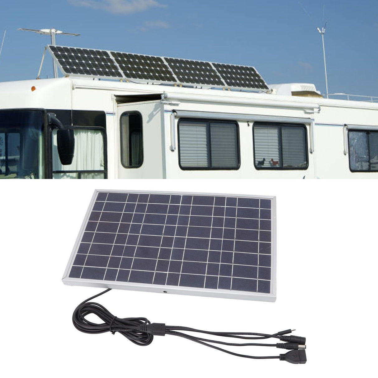 8V 15W Solar Panel High Efficiency Solar Charging Panel Outdoor Battery Charger for Household Car Boat