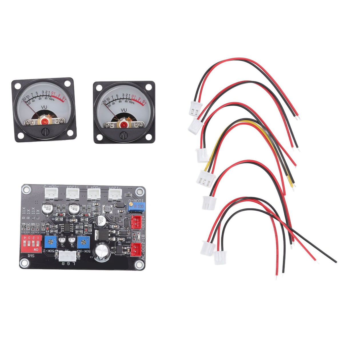2pcs VU Level Meter Power Amplifier VU Panel Meter with Driver Board for Recording Studio 12V‑18V