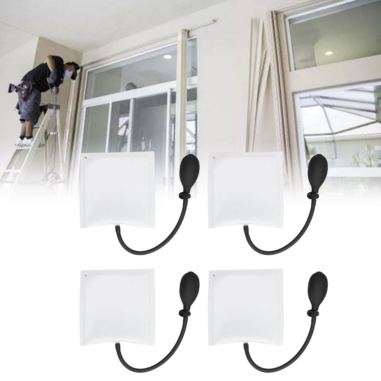 Air Alignment Pump Quick Positioning 440.9lb Loading Each Inflatable Shim Bag for Door Window Installation 4pcs
