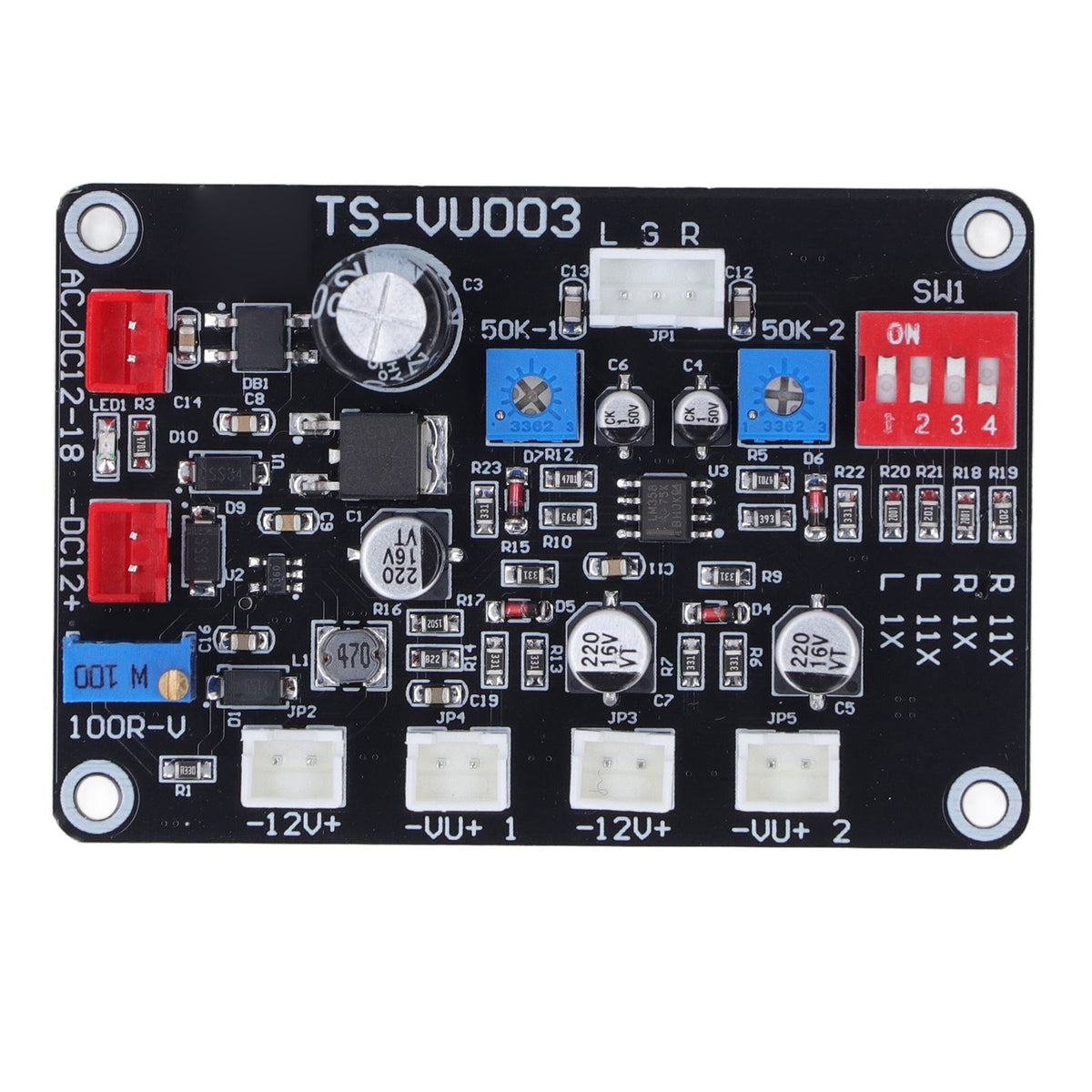 VU Meter Driver Board High Precise Adjustment Power Amplifier DB Meter with Backlit for DIY