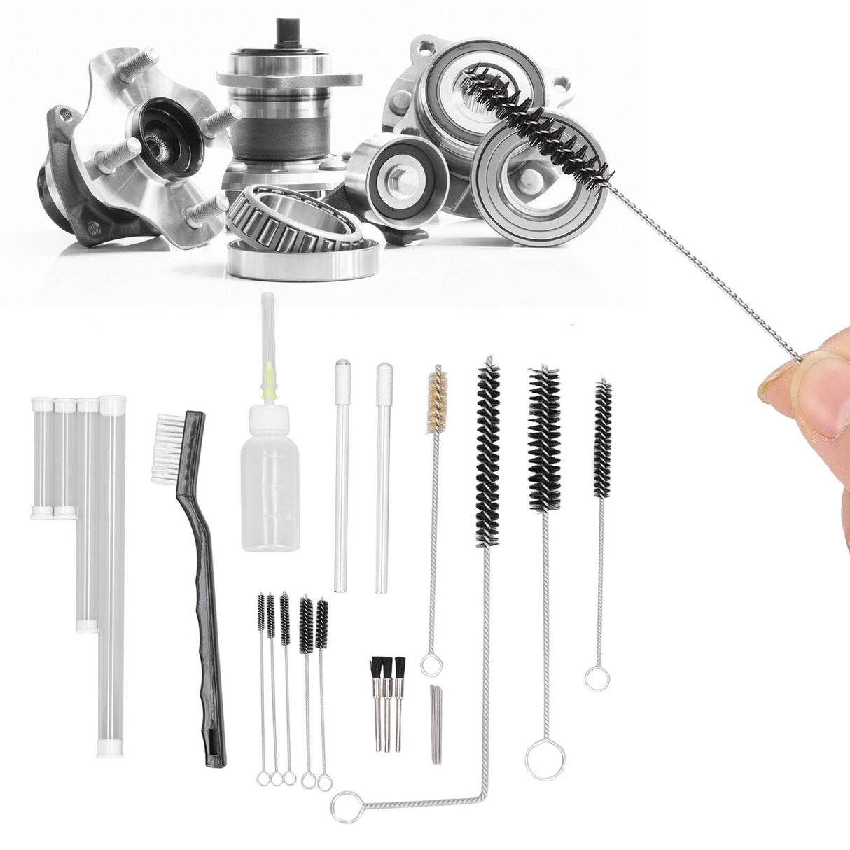 Spray Cleaning Tool Spray Repair Tools Airbrush Cleaning Kit with Lubrication Bottle Cleaning Brush Spare Needle Accessories