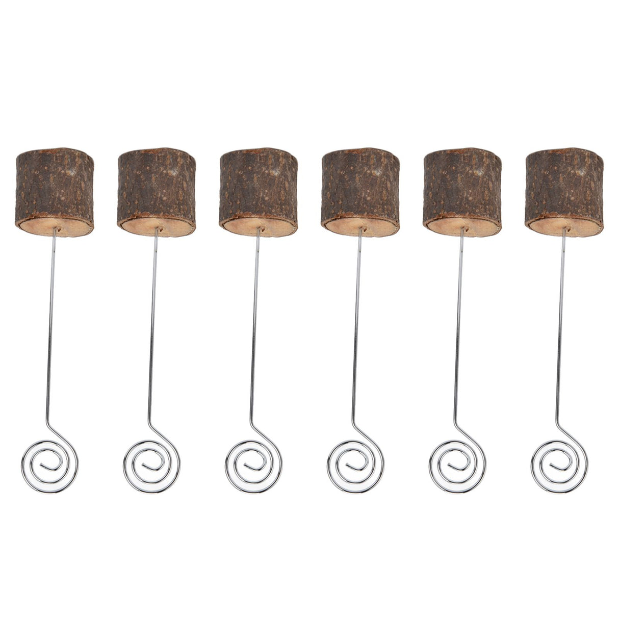 20Pcs Premium Wood Place Card Holders with Swirl Wire Name Cards Photo Holders for Wedding Birthday Festival