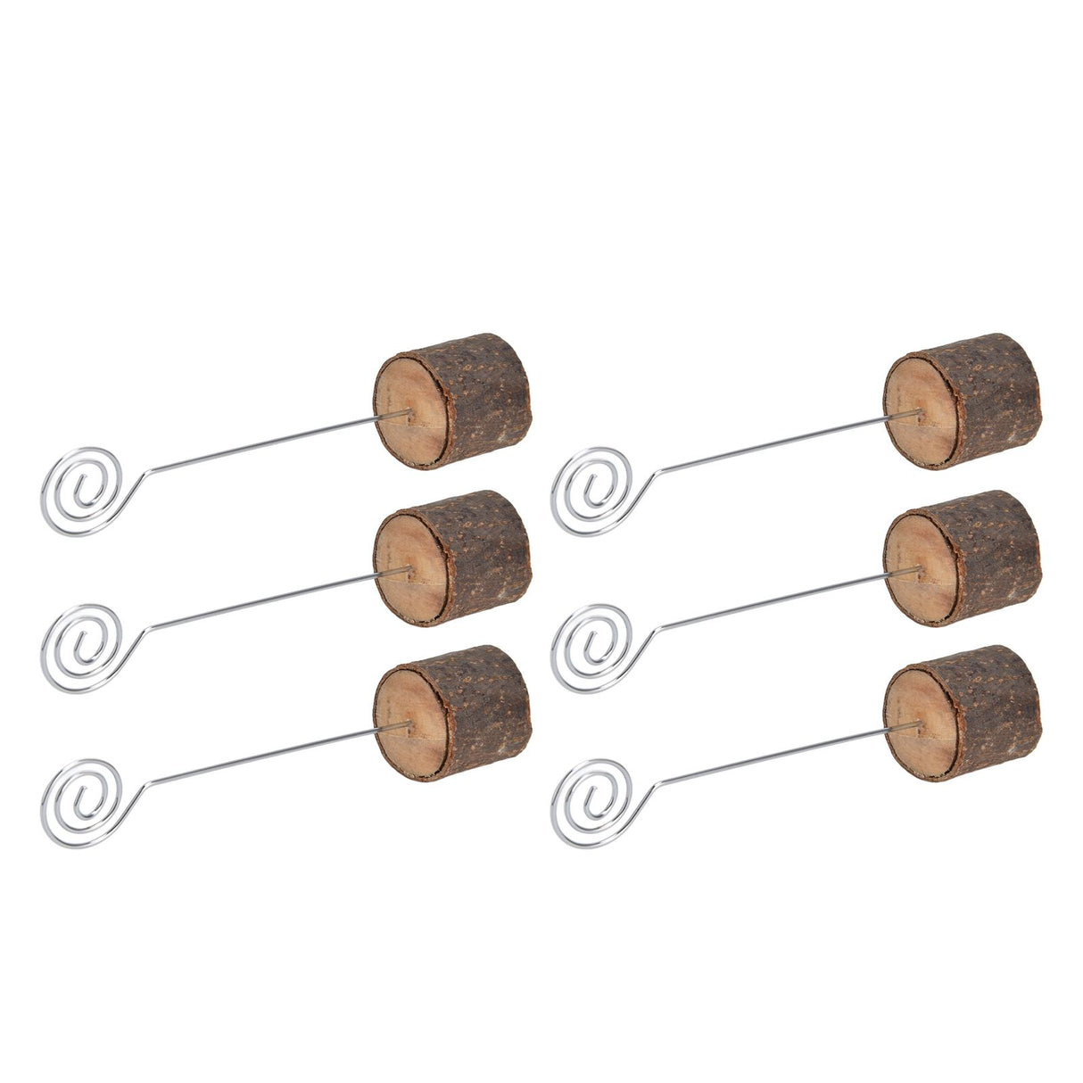 20Pcs Premium Wood Place Card Holders with Swirl Wire Name Cards Photo Holders for Wedding Birthday Festival