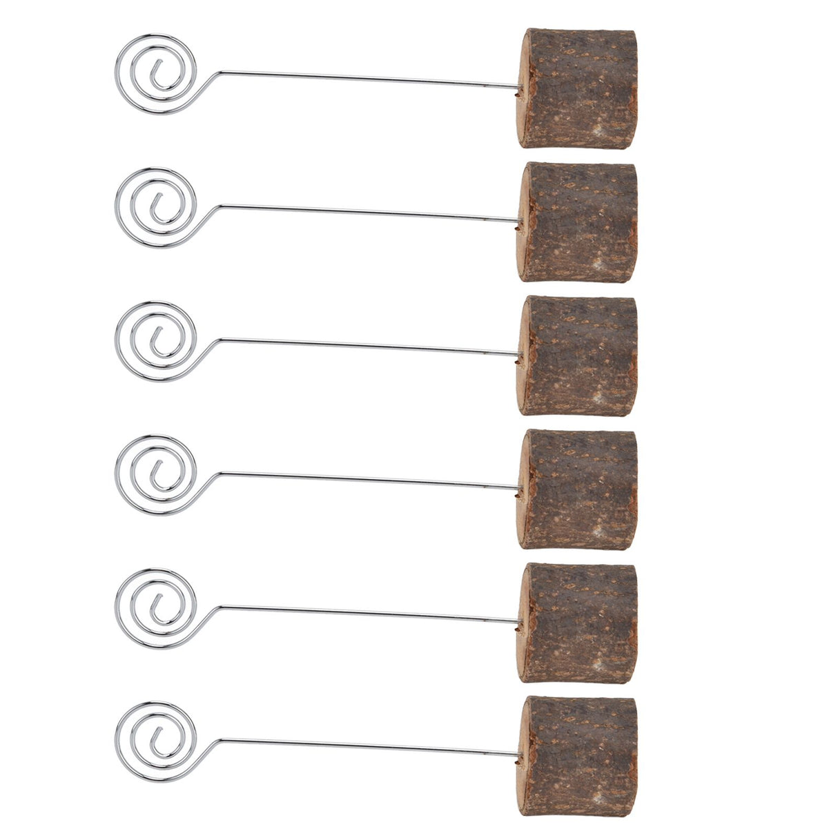 20Pcs Premium Wood Place Card Holders with Swirl Wire Name Cards Photo Holders for Wedding Birthday Festival