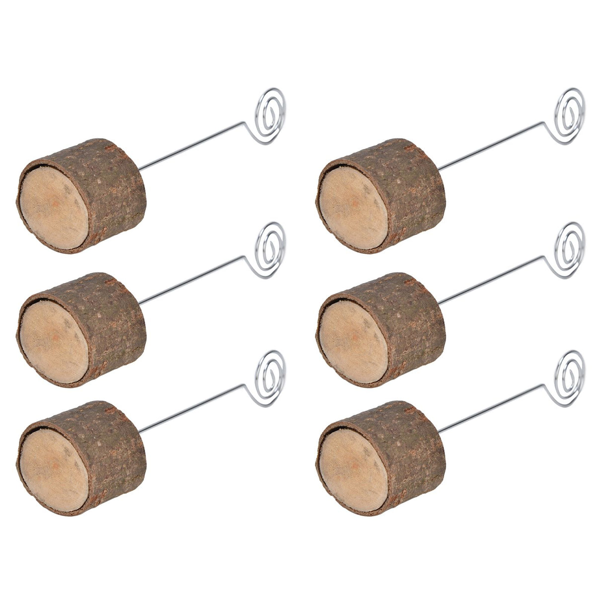 20Pcs Premium Wood Place Card Holders with Swirl Wire Name Cards Photo Holders for Wedding Birthday Festival