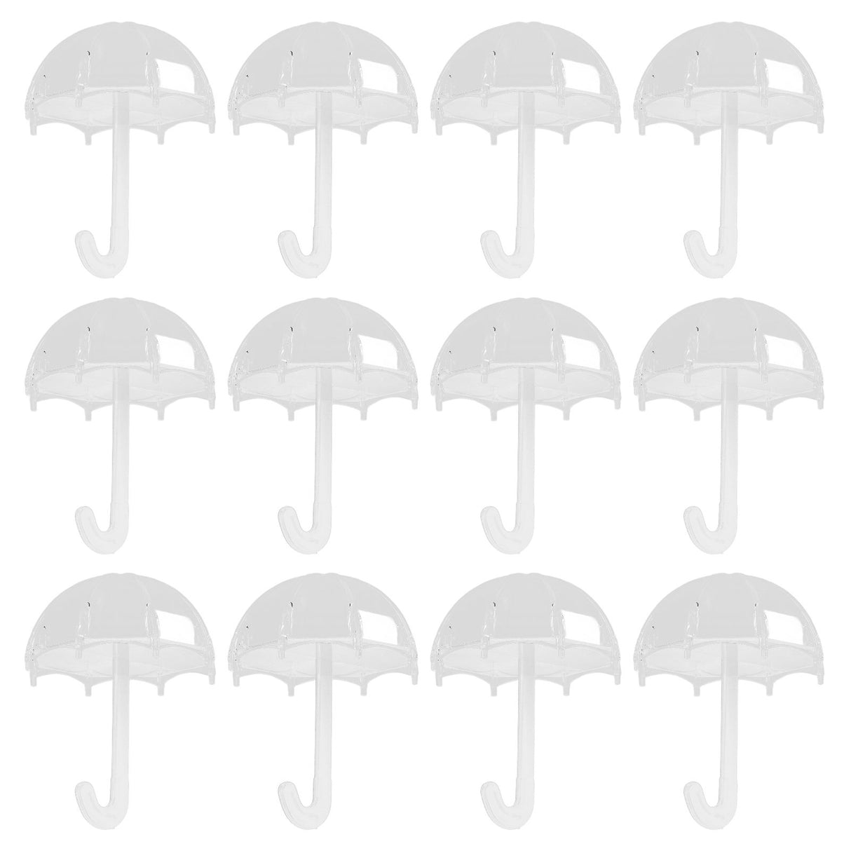 12pcs Umbrella Shaped Candy Box Portable Cute Exquisite Plastic Packaging Gift Box for Birthday PartyWhite