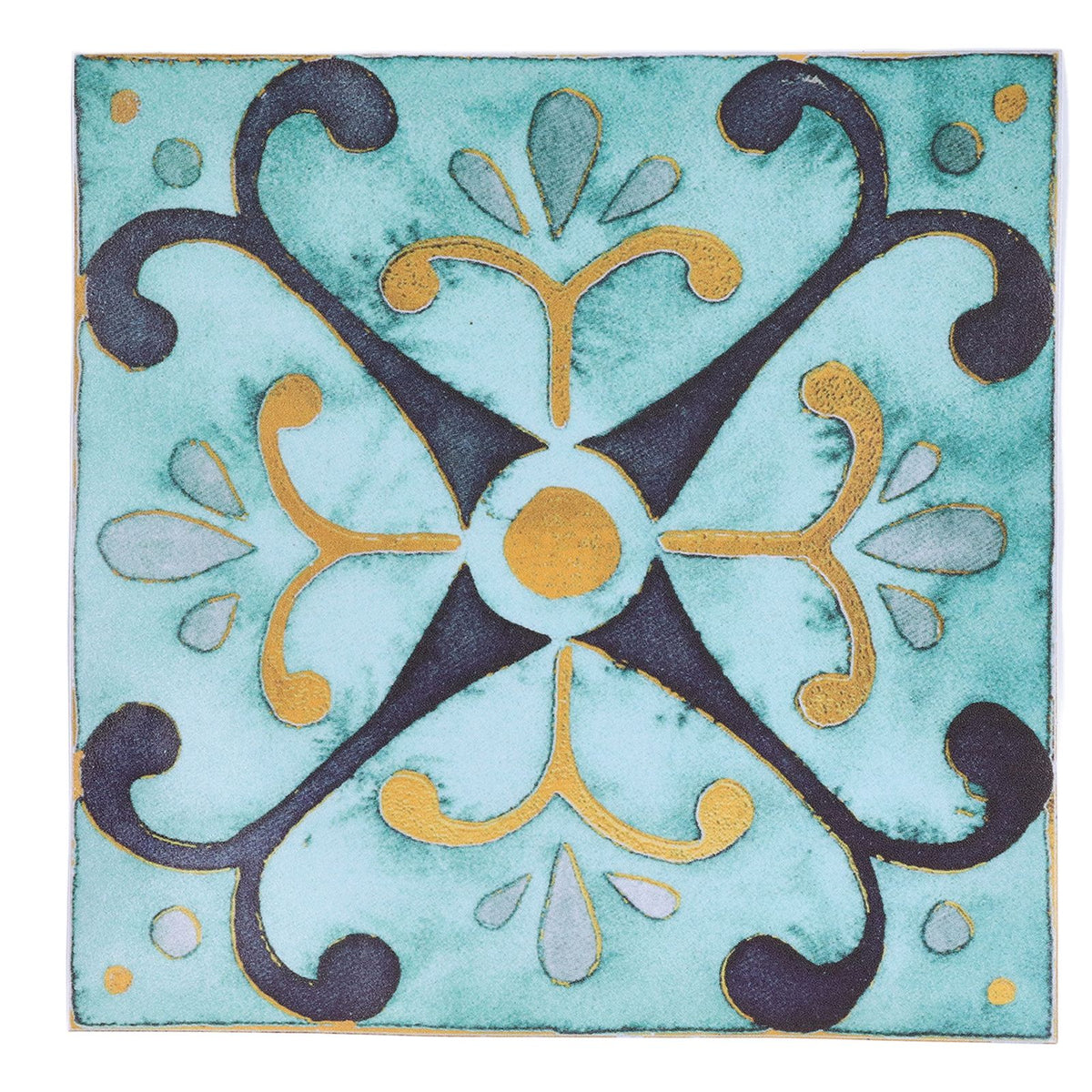 4Pcs/Set Antique Tile Stickers Retro Style Waterproof Self Adhesive Decals for Kitchen Bathroom Decor 30x30cm
