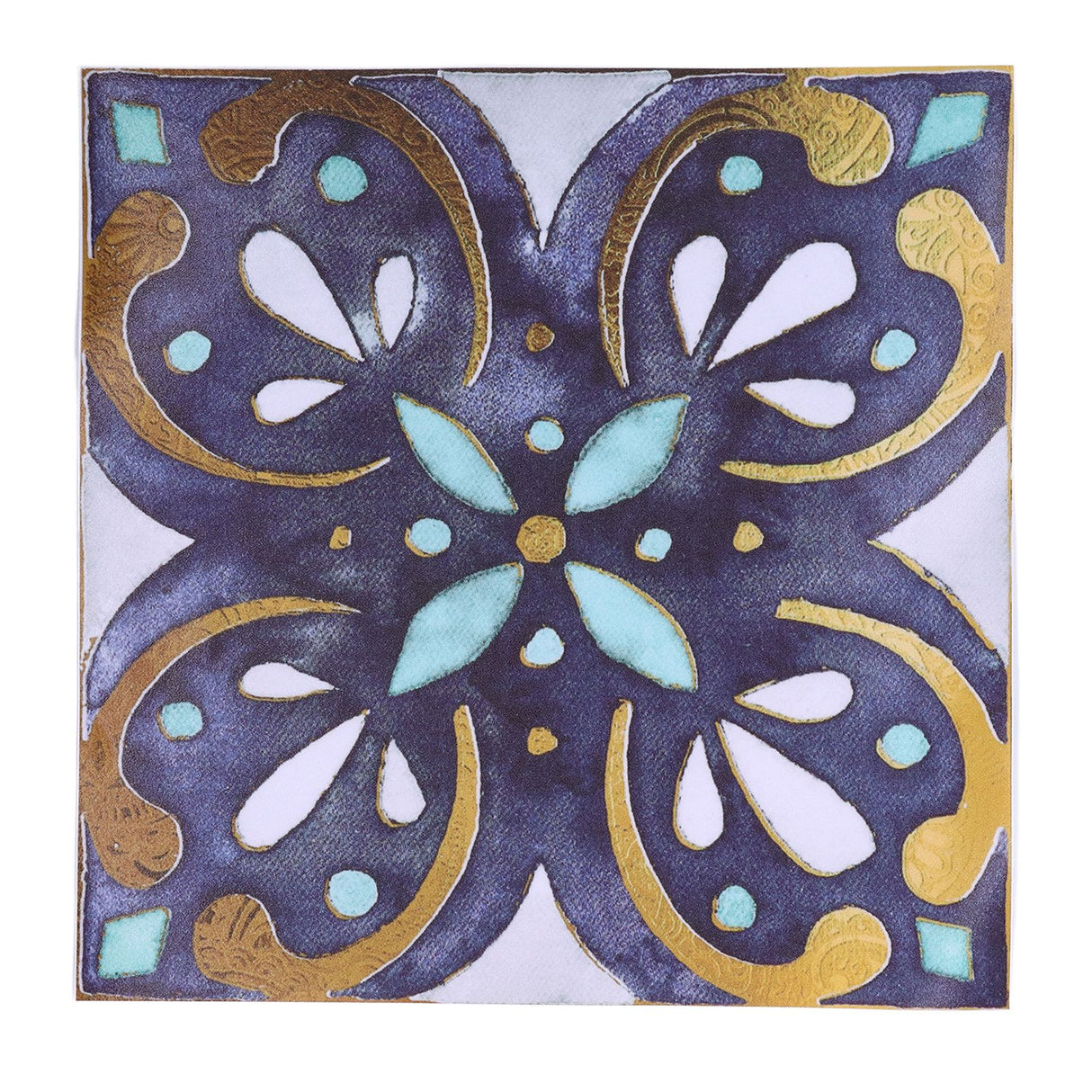 4Pcs/Set Antique Tile Stickers Retro Style Waterproof Self Adhesive Decals for Kitchen Bathroom Decor 30x30cm