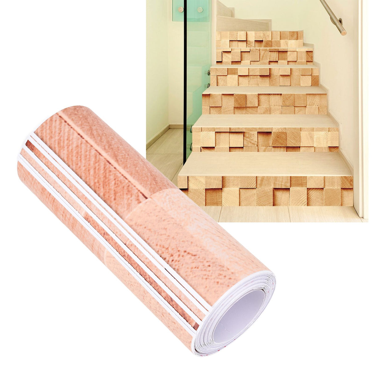 6PCS/Set 3D Wall Sticker Waterproof Stair Sticker DIY Stair Wallpaper for Home Decoration