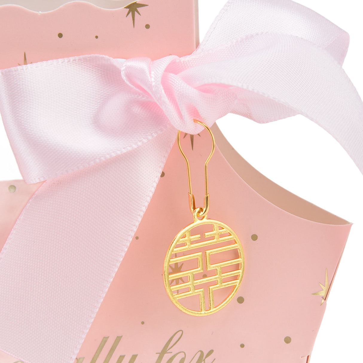 50Set Innovative Candy Box Paper Candy Bags with Ribbons for Christmas Parties Birthdays WeddingsPink with Light Pink Ribbon
