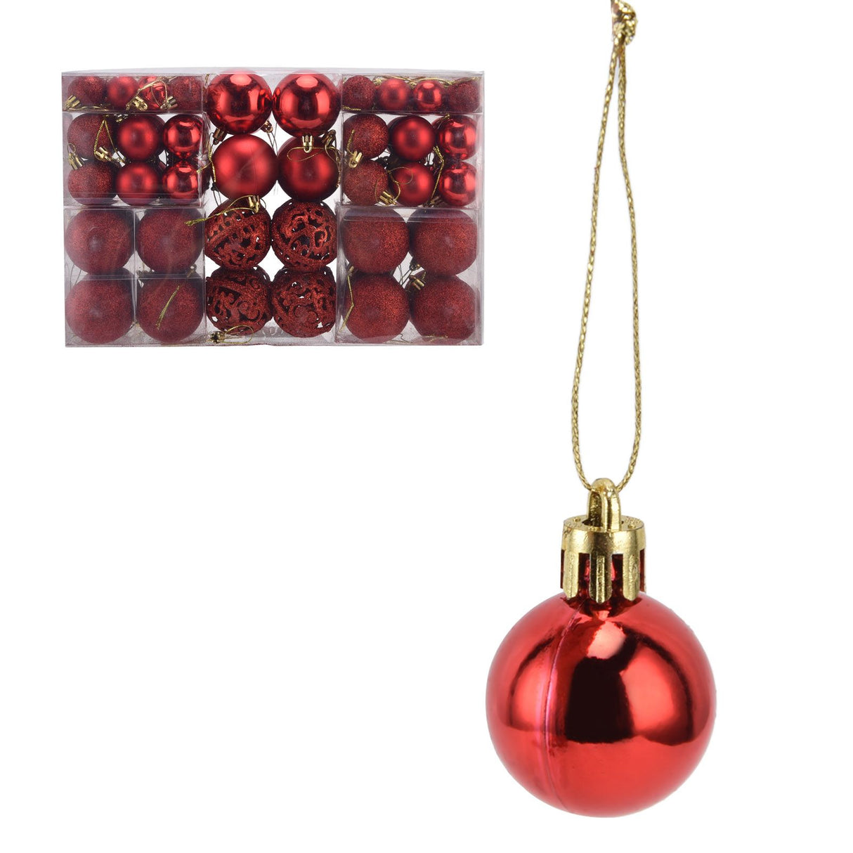 100pcs Christmas Ball Ornaments Shatterproof Hanging Balls for Christmas Tree Party DecorationRed
