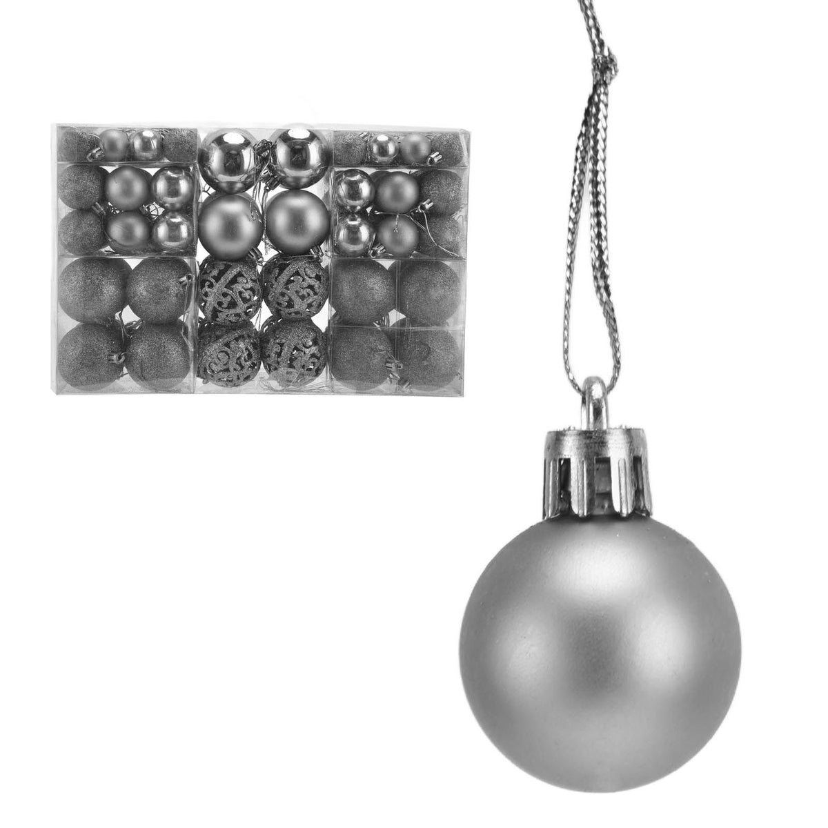 100pcs Christmas Ball Ornaments Shatterproof Hanging Balls for Christmas Tree Party DecorationSilver