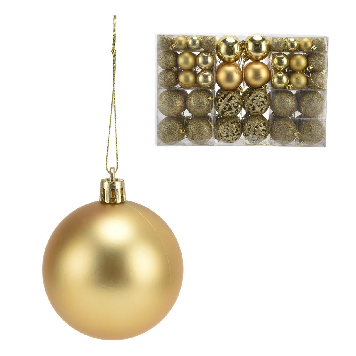 100pcs Christmas Ball Ornaments Shatterproof Hanging Balls for Christmas Tree Party DecorationGold