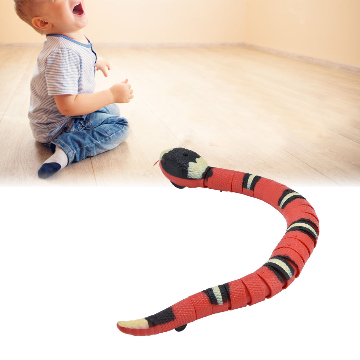 Interactive Cat Toy Smart Sensing Electronic Toy Snake Simulation Animal Model for Pet Obstacle Avoidance Training