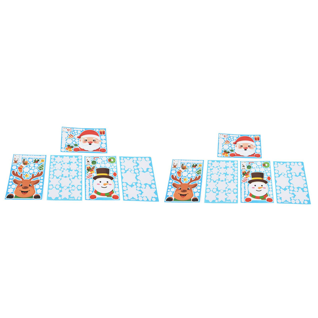 2Set Christmas Sticker DIY Window Glass Sticker Deer Snowman Decorative Sticker for Party Festival
