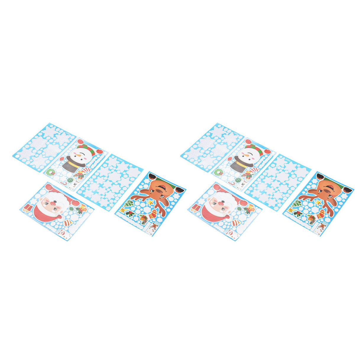 2Set Christmas Sticker DIY Window Glass Sticker Deer Snowman Decorative Sticker for Party Festival