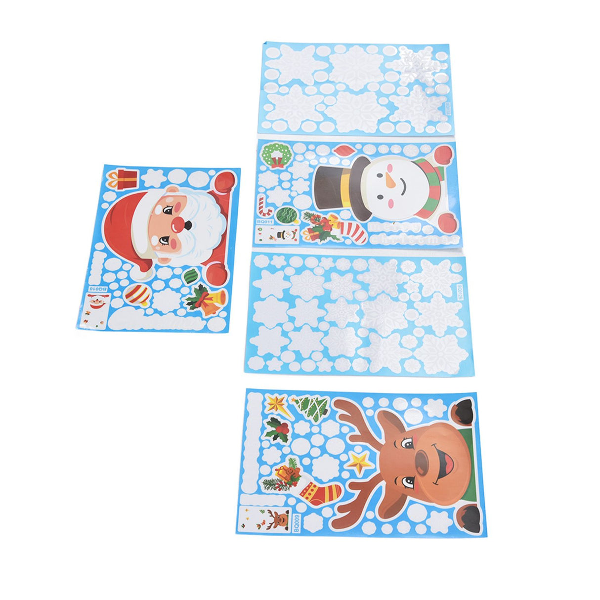2Set Christmas Sticker DIY Window Glass Sticker Deer Snowman Decorative Sticker for Party Festival