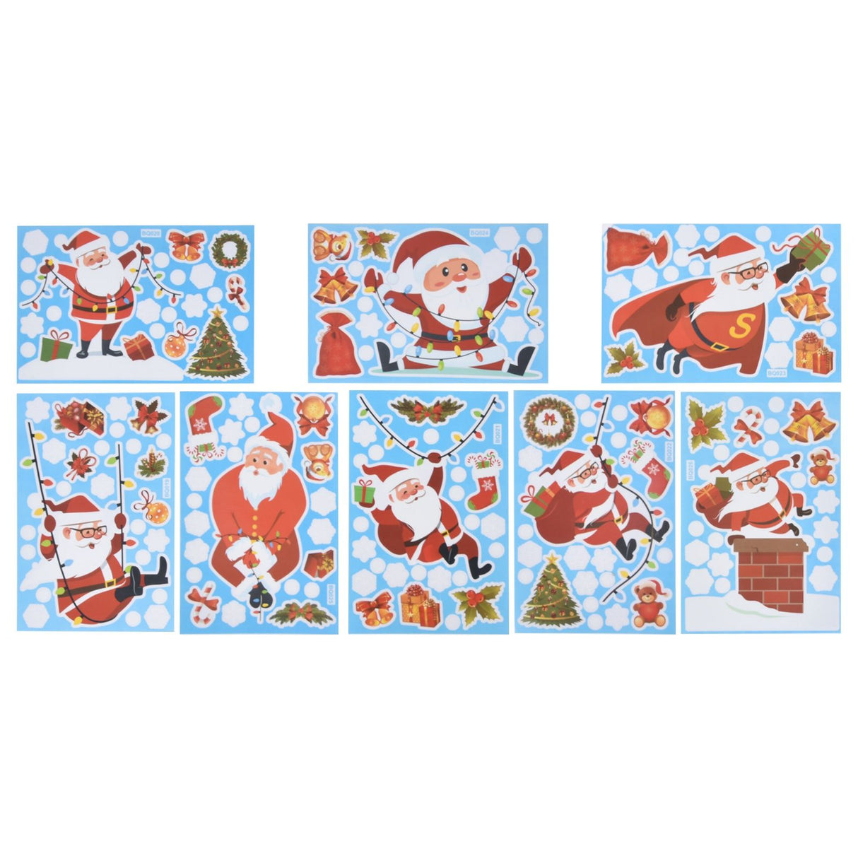 8Pcs Christmas Stickers Cute Patterns Easy to Use Environmentally Friendly Xmas Window Decals for Home Decor