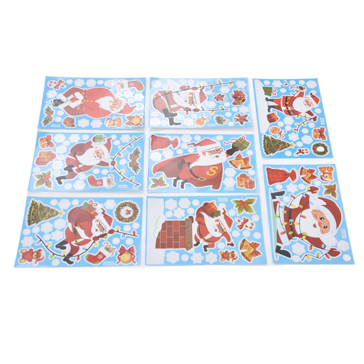 8Pcs Christmas Stickers Cute Patterns Easy to Use Environmentally Friendly Xmas Window Decals for Home Decor