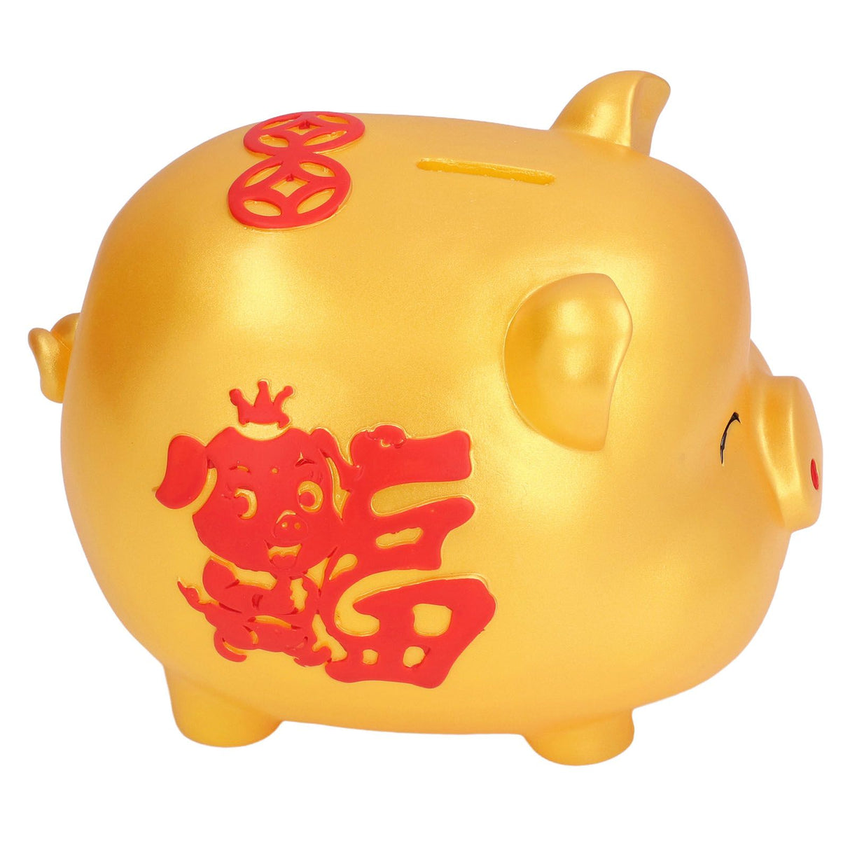 Piggy Bank Cute Cartoon Shape Anti Falling Pig Money Box for Children Gift Home Decoration Coins StorageLarge Size Gold