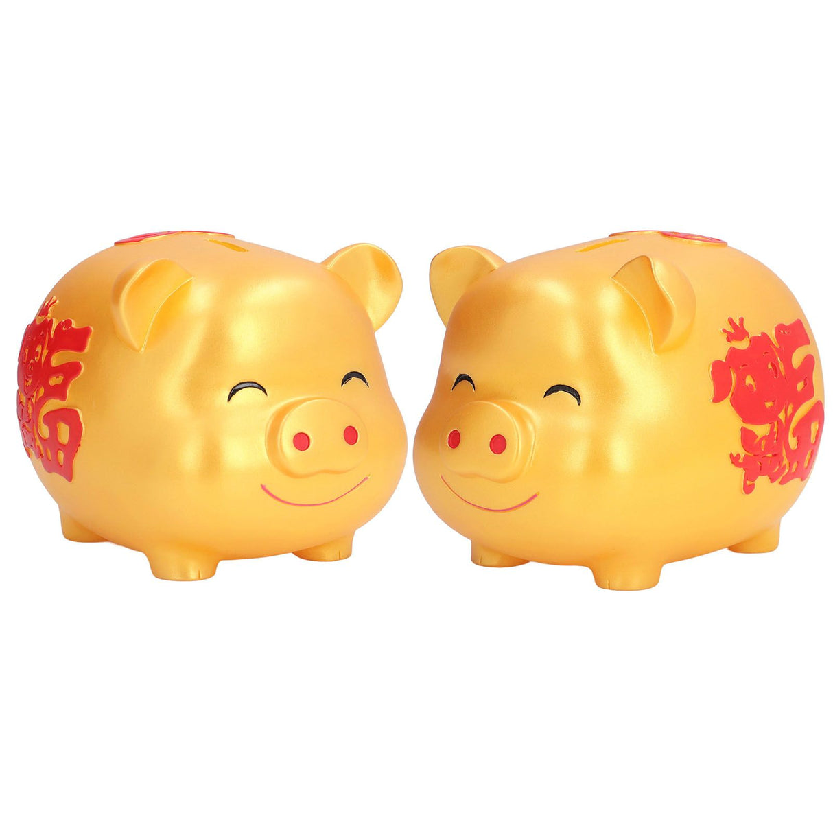 Piggy Bank Cute Cartoon Shape Anti Falling Pig Money Box for Children Gift Home Decoration Coins StorageLarge Size Gold