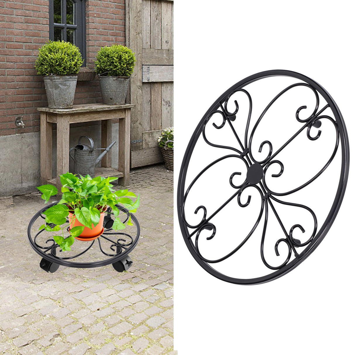 Flower Stand Elegant Style Unique Standable Design Durable Stable Easy Movable Plant Shelf for Garden Home