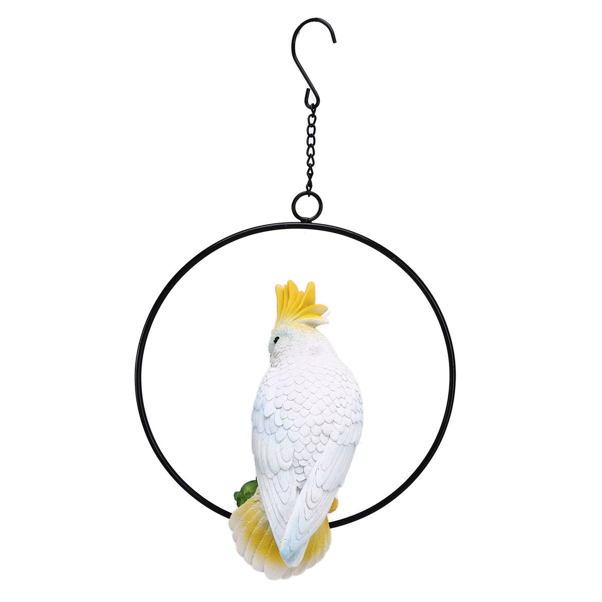Iron Ring Parrots Decor Bright Texture Waterproof Iron Ring Parrots Resin Pendant Crafts