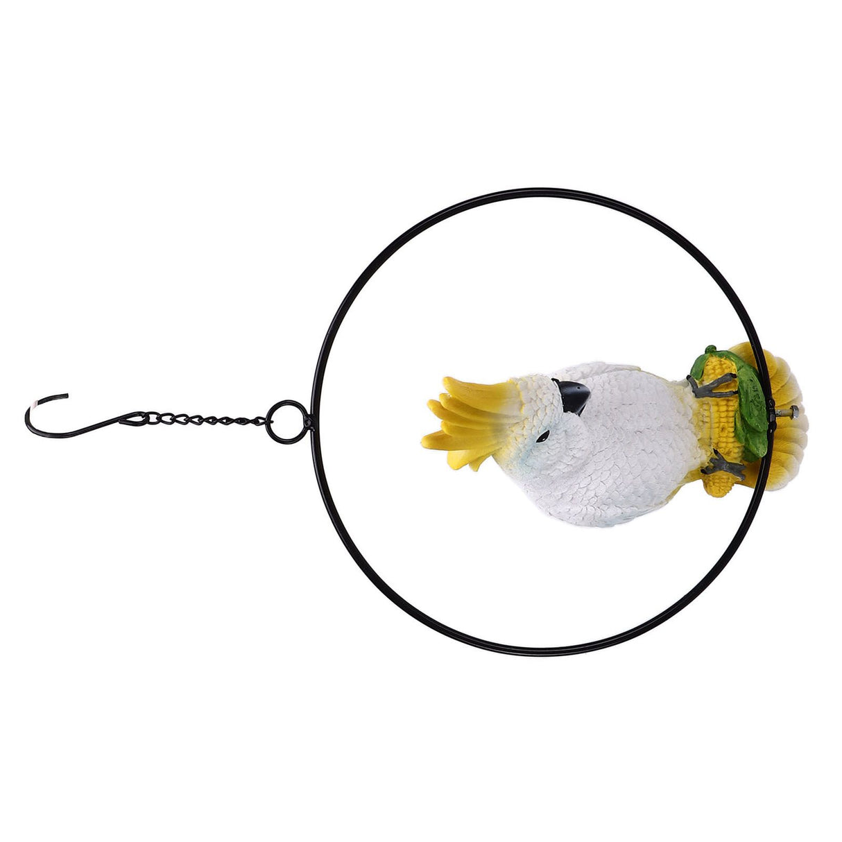 Iron Ring Parrots Decor Bright Texture Waterproof Iron Ring Parrots Resin Pendant Crafts