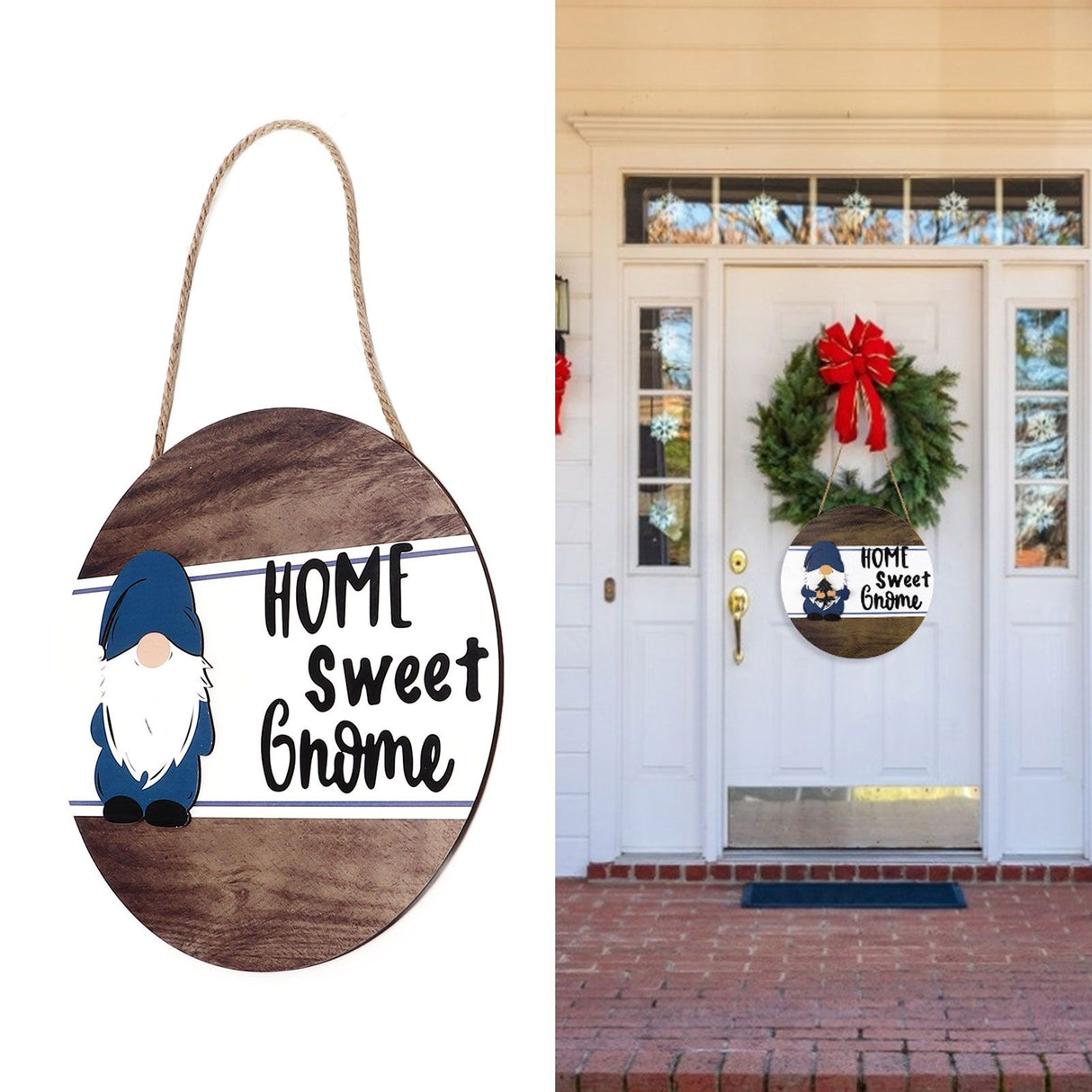 Welcome Door Sign Decor Round Wood Pendant Welcome Sign for Outdoor Window Farmhouse Ornament